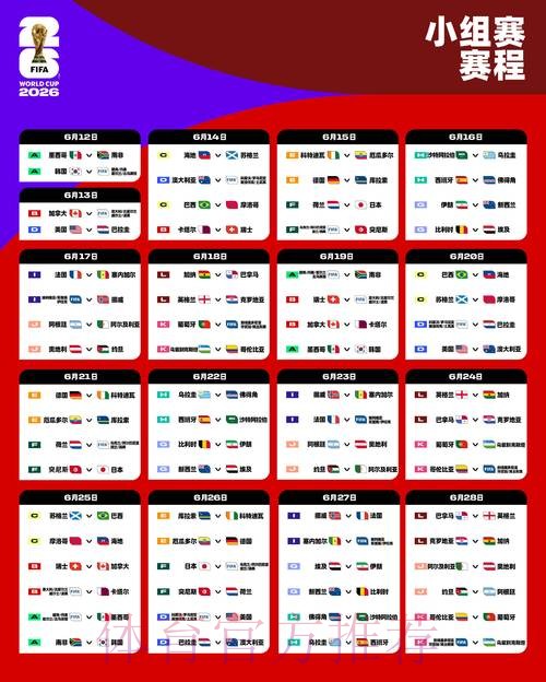 2026世界杯完整赛程完整版实时赛程免费观看